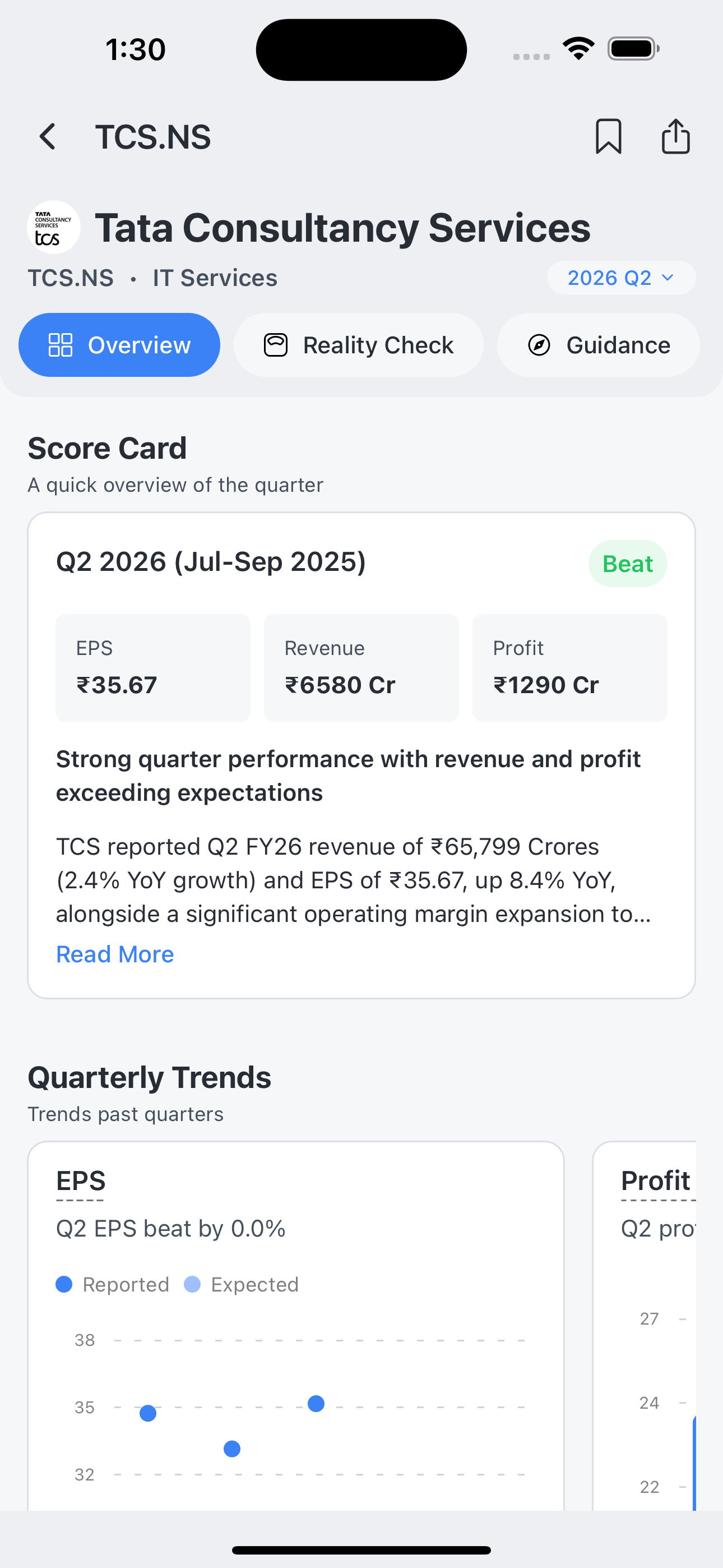 EarningsStreet App Screenshot 1